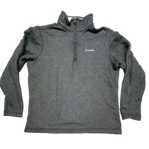 Columbia Sweater Mens Size L Black Great Hart Mountain III Half Zip Pullover EUC